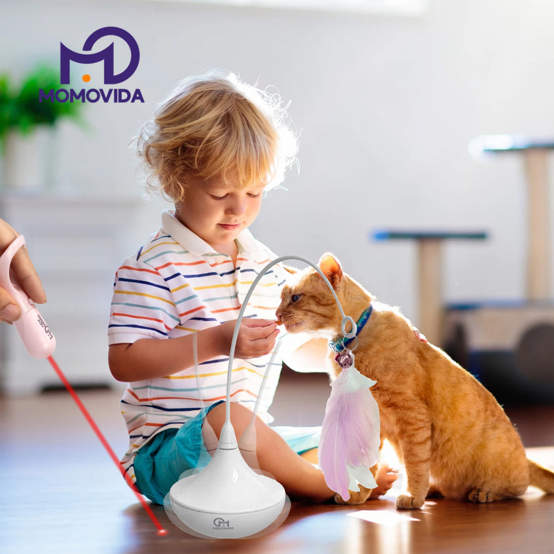 MOMOVIDA Juguetes de plumas para gatos 2 pz