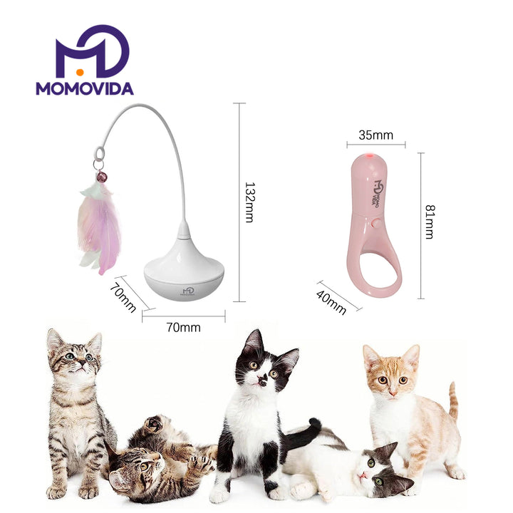MOMOVIDA Juguetes de plumas para gatos 2 pz