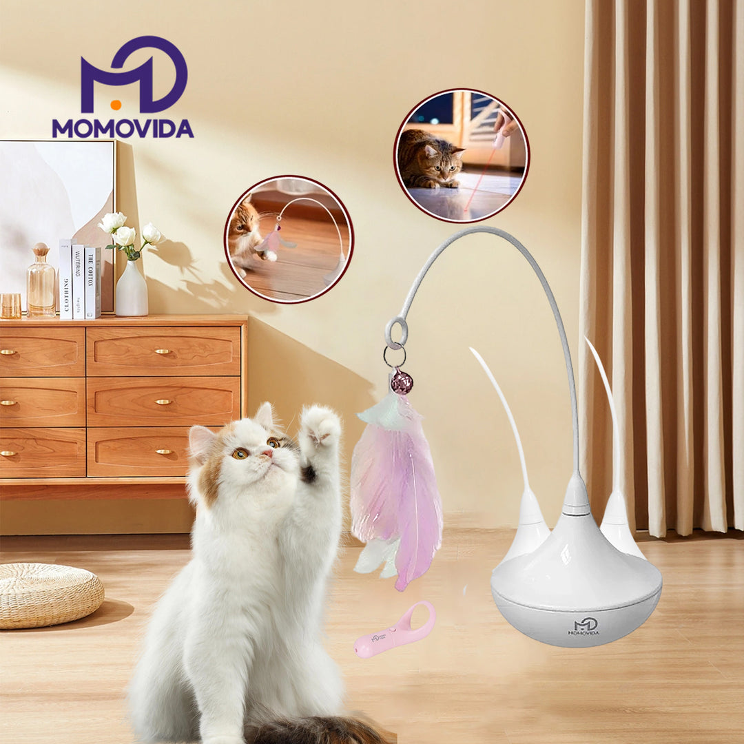 MOMOVIDA Juguetes de plumas para gatos 2 pz
