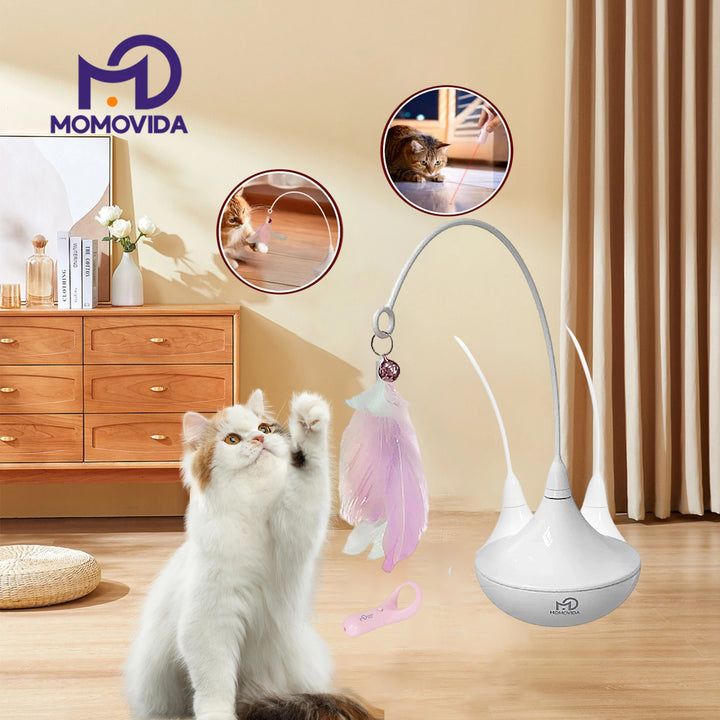 MOMOVIDA Juguetes de plumas para gatos 2 pz