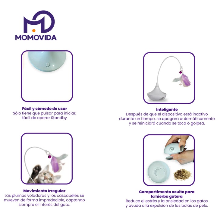 MOMOVIDA Juguetes de plumas para gatos 2 pz